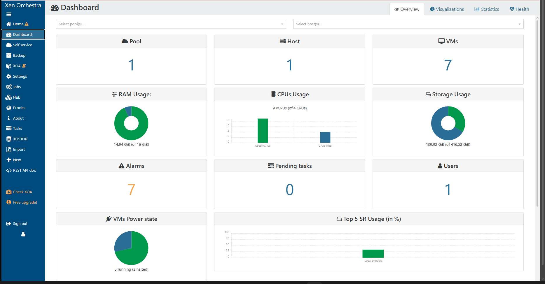 Lab AD / XCP-ng - dashboard-xen-orchestra