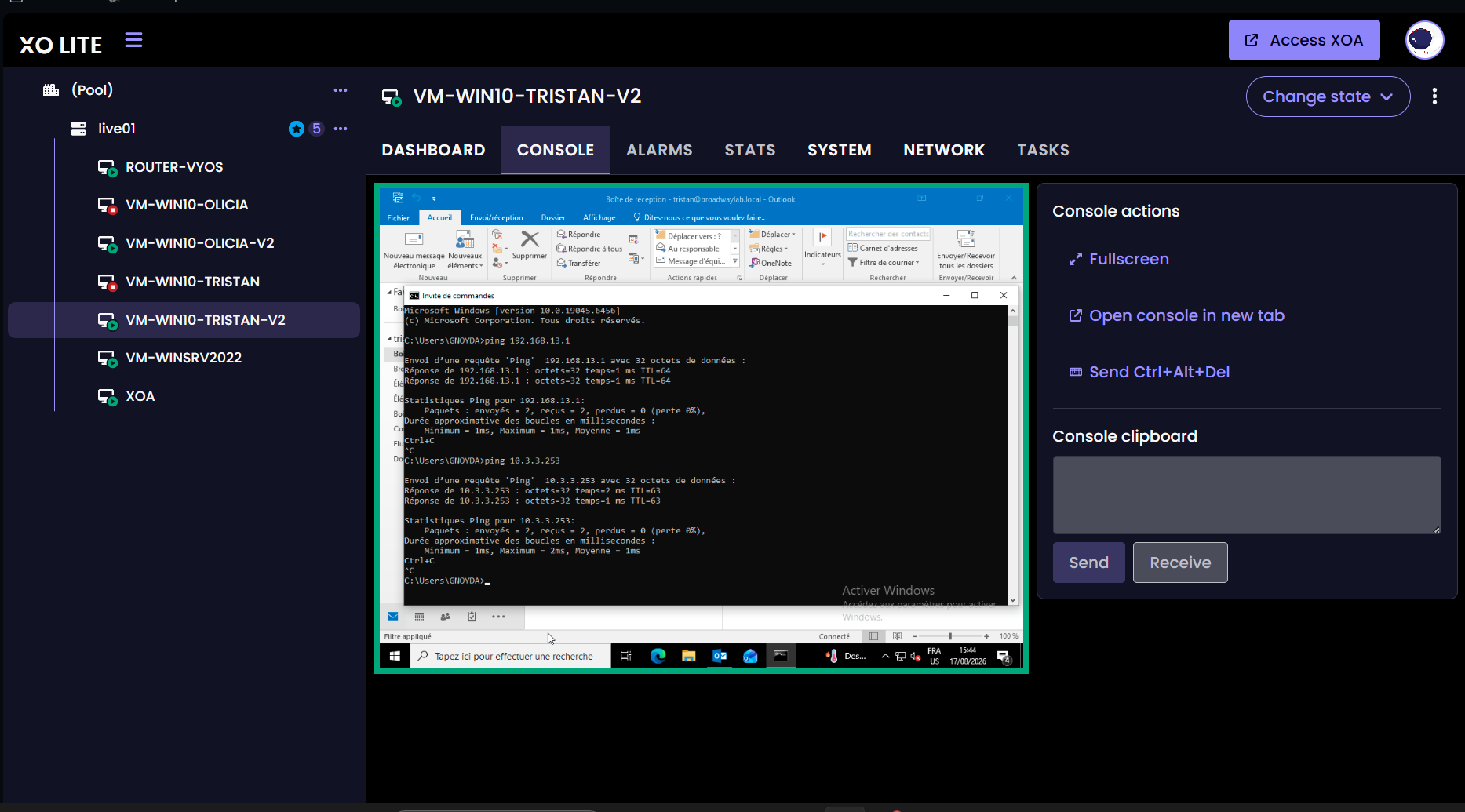 Lab AD / XCP-ng - test-connection